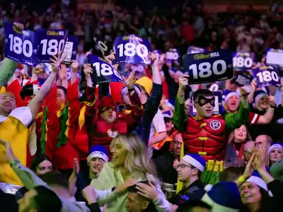 Die Darts-WM findet wieder im Alexandra Palace in London statt.