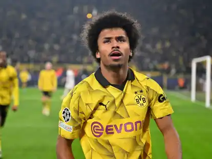 Dortmunds St&uuml;rmer Karim Adeyemi schoss das 1:0 gegen Paris.