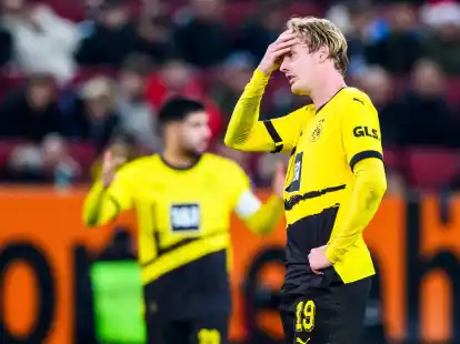 Unzufriedene Gesichter: Borussia Dortmund kam in Augsburg nur zu einem Remis.