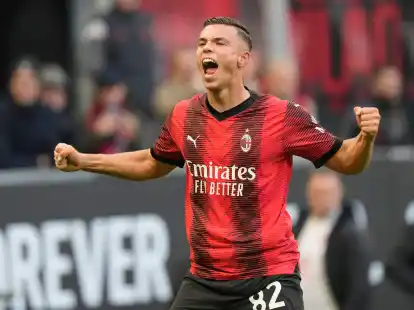 Jan-Carlo Simic erzielte sein erstes Tor f&uuml;r den AC Mailand.