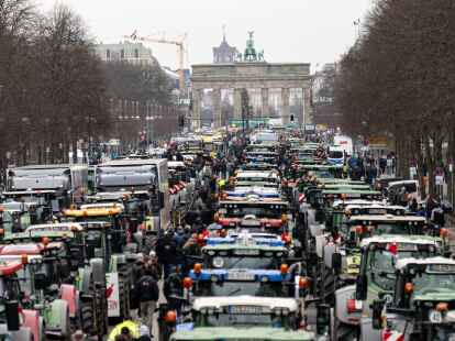 Traktoren bis zum Brandenburger Tor: Der  Deutsche Bauernverband hat zur Demo &laquo;Zu viel ist zu viel! Jetzt ist Schluss!&raquo; aufgerufen.