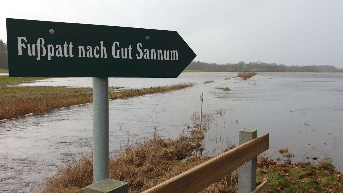 Hochwasser an der Hunte Pegel in Huntlosen erreicht fast den