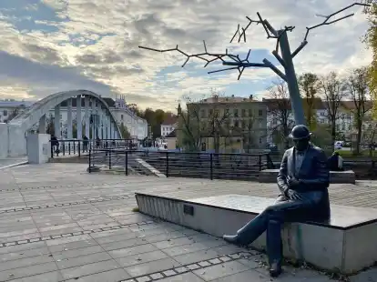 Blick auf das Denkmal f&uuml;r den estnischen Journalisten und Dichter Johann Voldemar Jannsen in Tartu.