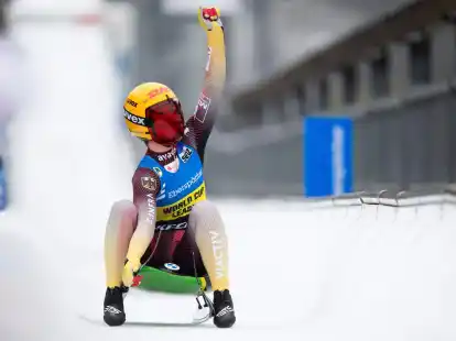Rodlerin Julia Taubitz belegte in Winterberg den zweiten Platz.