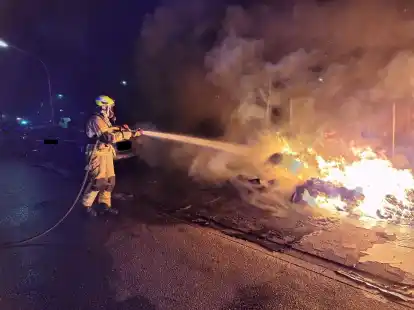 Die Feuerwehr musste am fr&uuml;hen Samstagmorgen mehrere Containerbr&auml;nde l&ouml;schen.