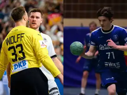 Bei der Handball-EM begeistern (von links) Andreas Wolff und Johannes Golla die deutschen Fans. Beim TvdH hat Leistungsträger Aydrian Dröge seinen Vertrag verlängert.