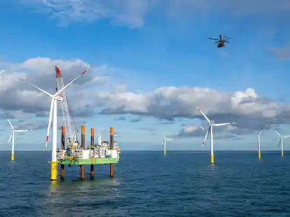 Der Offshore-Windpark Riffgat, rund 15 Kilometer n&ouml;rdlich der Insel Borkum.