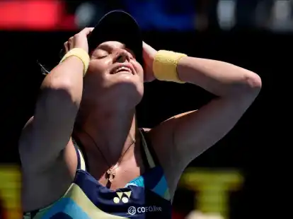 Dajana Jastremska jubelt &uuml;ber ihren Eiunzug ins Halbfinale der Australian Open.