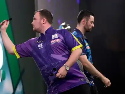 <p>Darts-Talent Luke Littler (l) kommt am 8. Februar nach Berlin.</p>