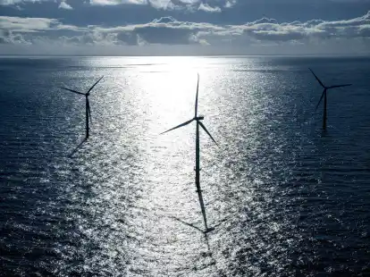 Der Offshore-Windpark Riffgat rund 15 Kilometer n&ouml;rdlich der Insel Borkum.
