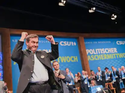 Markus S&ouml;der beim politischen Aschermittwoch der CSU.