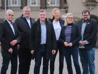 Freuen sich auf die Sportabzeichen-Tour (von links): Horst Bokelmann, Jochem Flege, Christian Pundt, Inga Marbach, Petra Gerlach und Patrik Kolbe