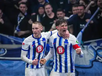 Herthas Matchwinner beim Sieg gegen Magdeburg: Fabian Reese (r).