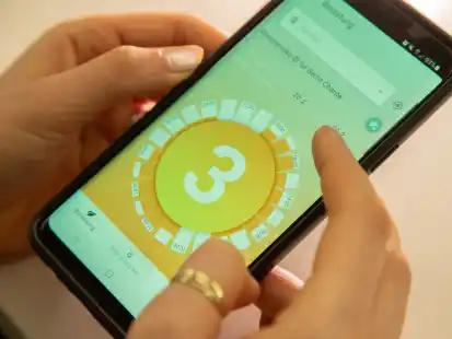 Die App &bdquo;Pollen+&ldquo; zeigt hier eine mittelm&auml;&szlig;ige Pollenbelastung an.