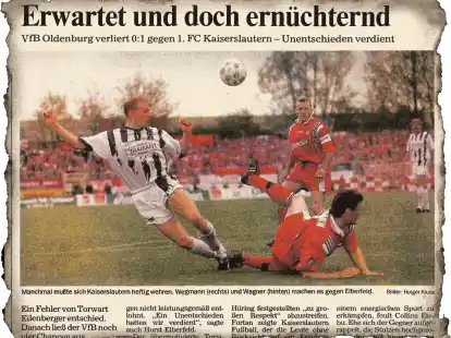 So berichtete diese Zeitung im Mai 1997 über das Spiel des VfB Oldenburg gegen Kaiserslautern.