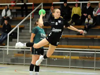 Pia Grotz (hier in einem vorherigen Spiel) traf f&uuml;nfmal ins Tor.