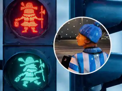 So wie in Schwerin der Schlossgeist leuchtet, wird in Bremerhaven künftig der beliebte Seemann Hein Mück als Ampelmännchen grünes Licht geben.