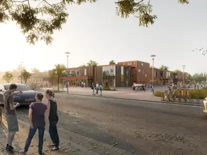 So k&ouml;nnte eine Stadthalle am Pumpwerk aussehen. Weitere Ideen werden derzeit im Rahmen eines Architektenwettbewerbs gesucht.