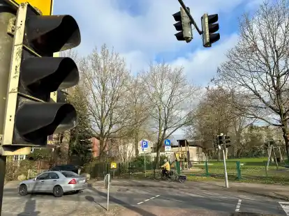 Die Fu&szlig;g&auml;ngerampel vor dem Kinderspielplatz in Ellw&uuml;rden ist seit Monaten au&szlig;er Betrieb, weil es an der Ersatzteilbeschaffung hapert.