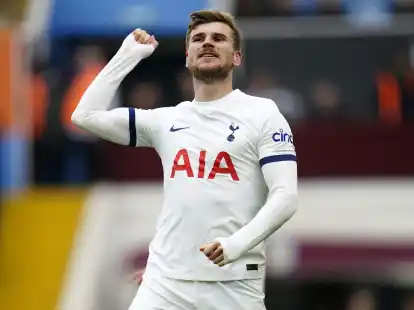 Tottenhams Timo Werner traf beim Sieg gegen Aston Villa zum Endstand.