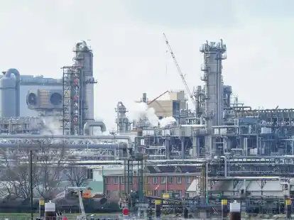 Industrieanlagen stehen auf dem Werksgel&auml;nde des Chemiekonzerns BASF: Der Umsatz der Branche d&uuml;rfte 2024 fallen.