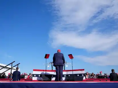 Donald Trump bei der Wahlkampfveranstaltung in Vandalia im US-Bundesstaat Ohio.