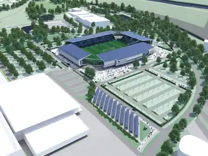 Möglicher Blick von oben: In Oldenburg könnte ein neues Stadion gebaut werden.