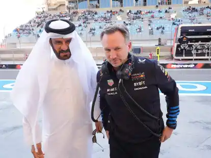 Vermutet eine Kampagne gegen sich: Mohammed Ben Sulayem (l) - hier mit Red-Bull-Teamchef Christian Horner.