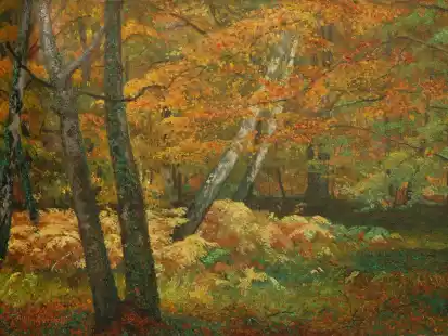 Das Idyll im Gem&auml;lde: Paul M&uuml;ller-Kaempff, Waldinneres, um 1912-15 &ndash; zu sehen in der Kabinettschau &bdquo;Waldrauschen&ldquo; im Prinzenpalais, Landesmuseum Kunst & Kultur Oldenburg
