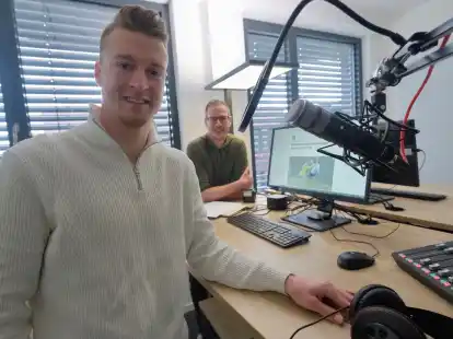 Zu Gast im Podcast Nordwestkurve: Leon Deichmann (links) sprach mit NWZ-Redakteur Lars Blancke über den VfB Oldenburg, seine Laufbahn und Zukunftaussichten.