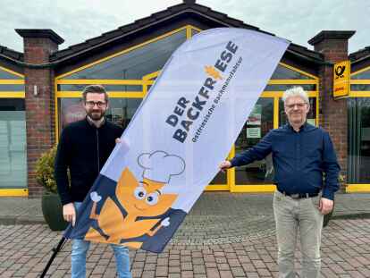 Blicken optimistisch in die gemeinsame Zukunft von „Der Backfriese“: die beiden Geschäftsführer Heiko Gröneweg und Daniel Schuirmann von den ehemaligen Bäckereien Rector und Schuirmann.