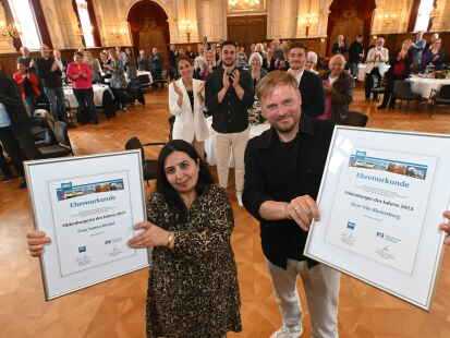 Blick zurück aufs vergangene Jahr: Sanaa Khalaf und Nils Riesenberg wurden als „Oldenburger des Jahres“ ausgezeichnet.