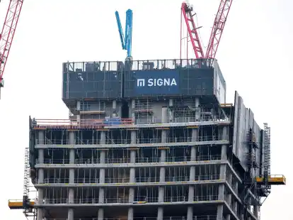 Der noch unfertige Elbtower in Hamburg geh&ouml;rt zum Signa Prime-Portfolio.