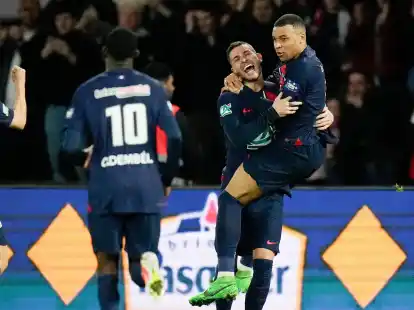 F&uuml;hrte PSG ins Pokal-Finale: Kylian Mbapp&eacute; (r).