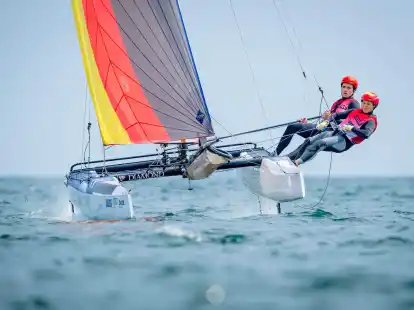 Die Nacra-17-Crew Paul Kohlhoff und Alica Stuhlemmer in Aktion.