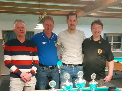 Die besten Vier der Vereinsmeisterschaft des PBC Molbergen (von links): Stefan Schwarberg (4. Platz), Wolfgang Zumbrägel (3.), Erich Hochartz (1.), Karsten Brand (2.)