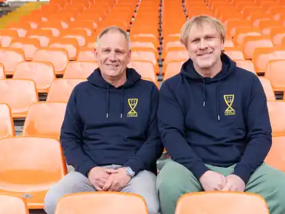 Freuen sich auf die Final4League:  v.l. Liga-Direktor Jörg Rosenbohm und „Präsident“ Ansgar Brinkmann.
