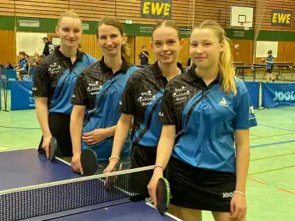 Lina Marie Buck (von links), Lea Freese, Smilla Wittek und Sophie Fries bildeten den Kern der jungen MTV-Mannschaft.