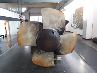 Kern der Entw&auml;sserungspumpen: einer der vier tonnenschweren Propeller im Sch&ouml;pfwerk an der Knock.