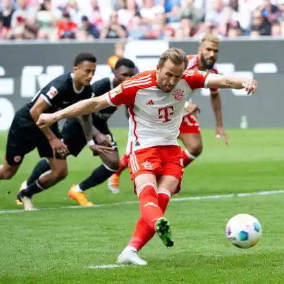 FCB-Stürmer Harry Kane traf beim 2:1 gegen die Eintracht doppelt.