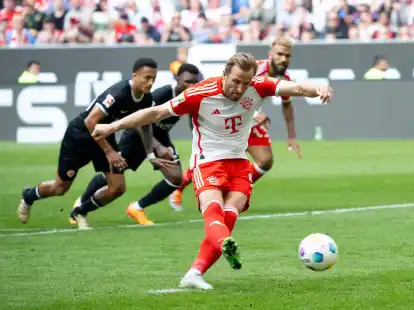 FCB-Stürmer Harry Kane traf beim 2:1 gegen die Eintracht doppelt.