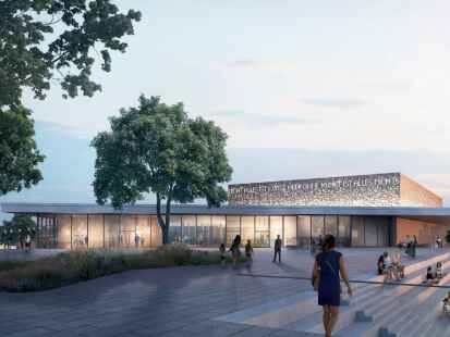 So sieht der Entwurf des Architekturbüros für die neue Stadthalle aus.