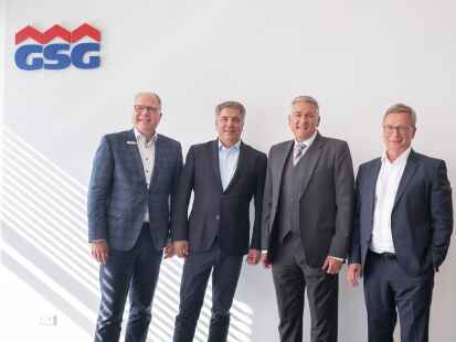 Führungswechsel bei der GSG Oldenburg, Daniel Jircik wird neuer Geschäftsführer der GSG (v.l): Michael Thanheiser, OB Jürgen Krogmann, Daniel Jircik, Stefan Könner