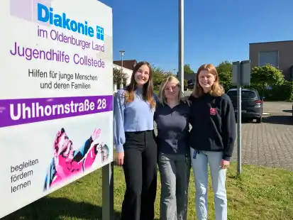 Begleiten Kinder und Jugendliche in Wohngruppen und einer Förderschule: die FSJlerinnen (von links) Greta Kapusta, Sophia Jacobus und Kim Schinski.