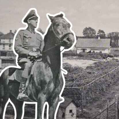 Johann Niemann war stellvertretender Kommandant im Vernichtungslager Sobibor (im Hintergrund).