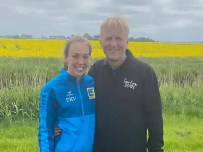 Erfolgsgespann: Europameisterin Femke Wilberts mit ihrem Vater Karlheinz, der immer mit dabei ist.