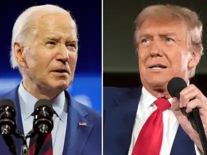 Lange hatte US-Präsident Joe Biden (links) gezögert, sich auf TV-Debatten mit seinem Erzfeind und Präsidentschafts-Konkurrenten Donald Trump einzulassen. (Symbolbild)