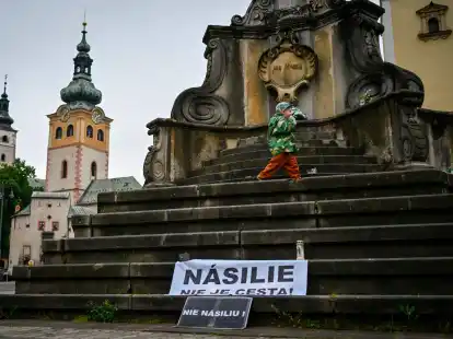 «Gewalt ist kein Weg» steht auf einem Schild: Als ein Bewaffneter diese Woche den slowakischen Premierminister Robert Fico anschoss, ging ein Schock durch das mitteleuropäische Land.
