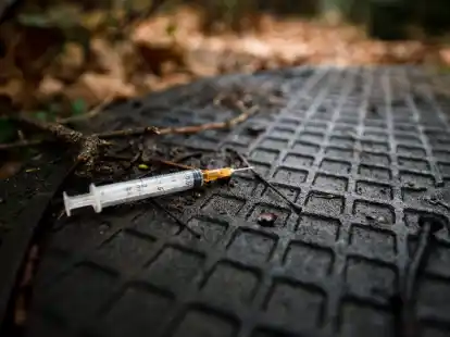 Benutzte Spritze im Gebüsch. Am häufigsten mit Todesfällen verbunden war weiterhin die Droge Heroin.