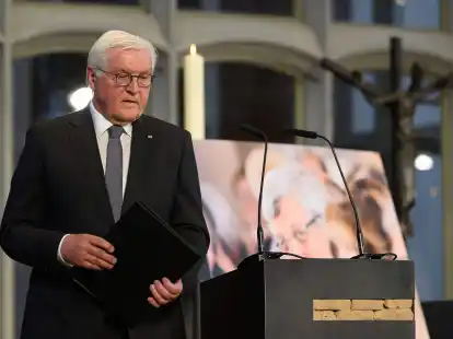 Bundespräsident Frank-Walter Steinmeier spricht bei der Gedenkfeier zum fünften Todestag von Walter Lübcke.